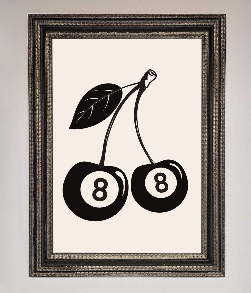 8 Ball Cherries Framed Wall Art - Zestio