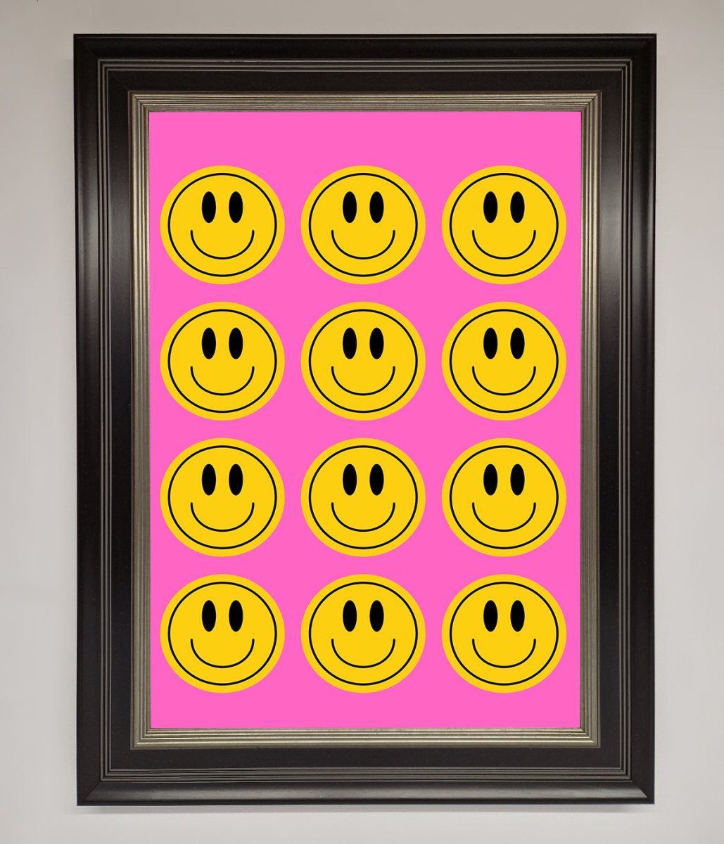 Acid Smile Faces Framed Poster - Zestio