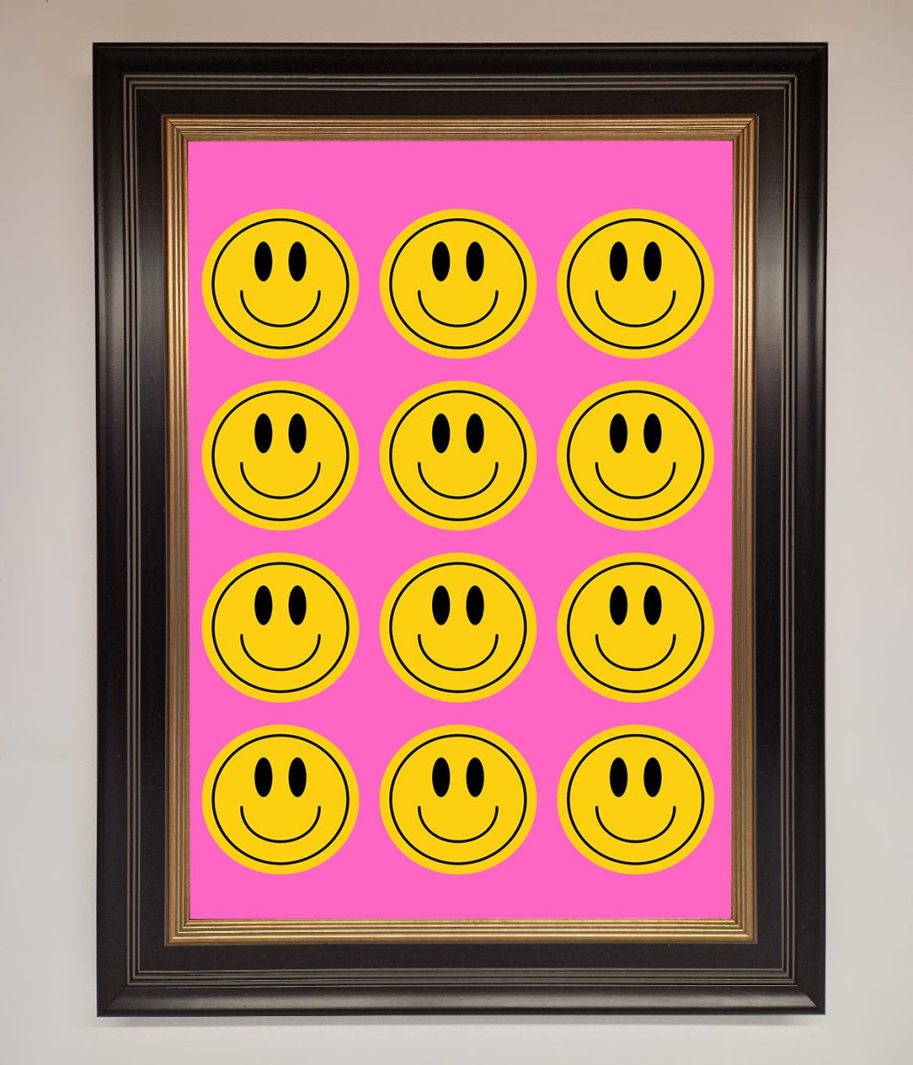 Acid Smile Faces Framed Poster - Zestio