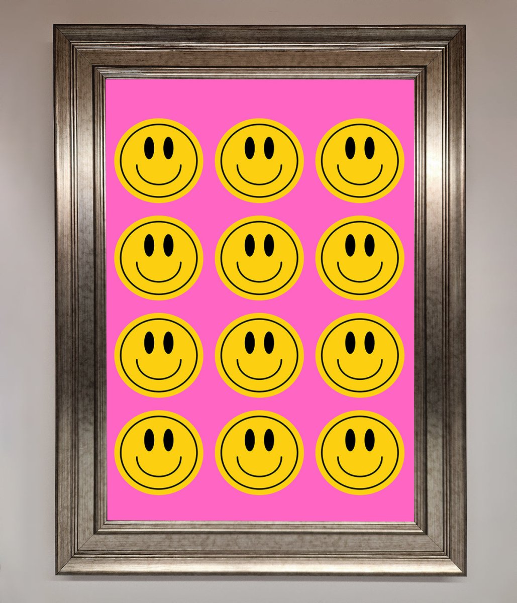 Acid Smile Faces Framed Poster - Zestio