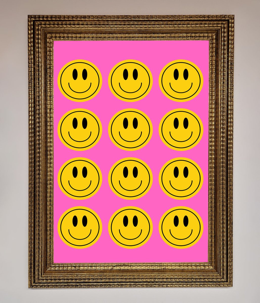 Acid Smile Faces Framed Poster - Zestio