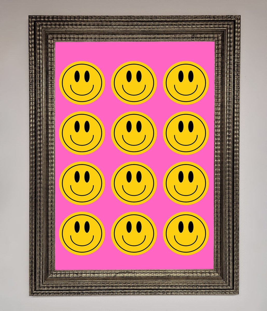 Acid Smile Faces Framed Poster - Zestio