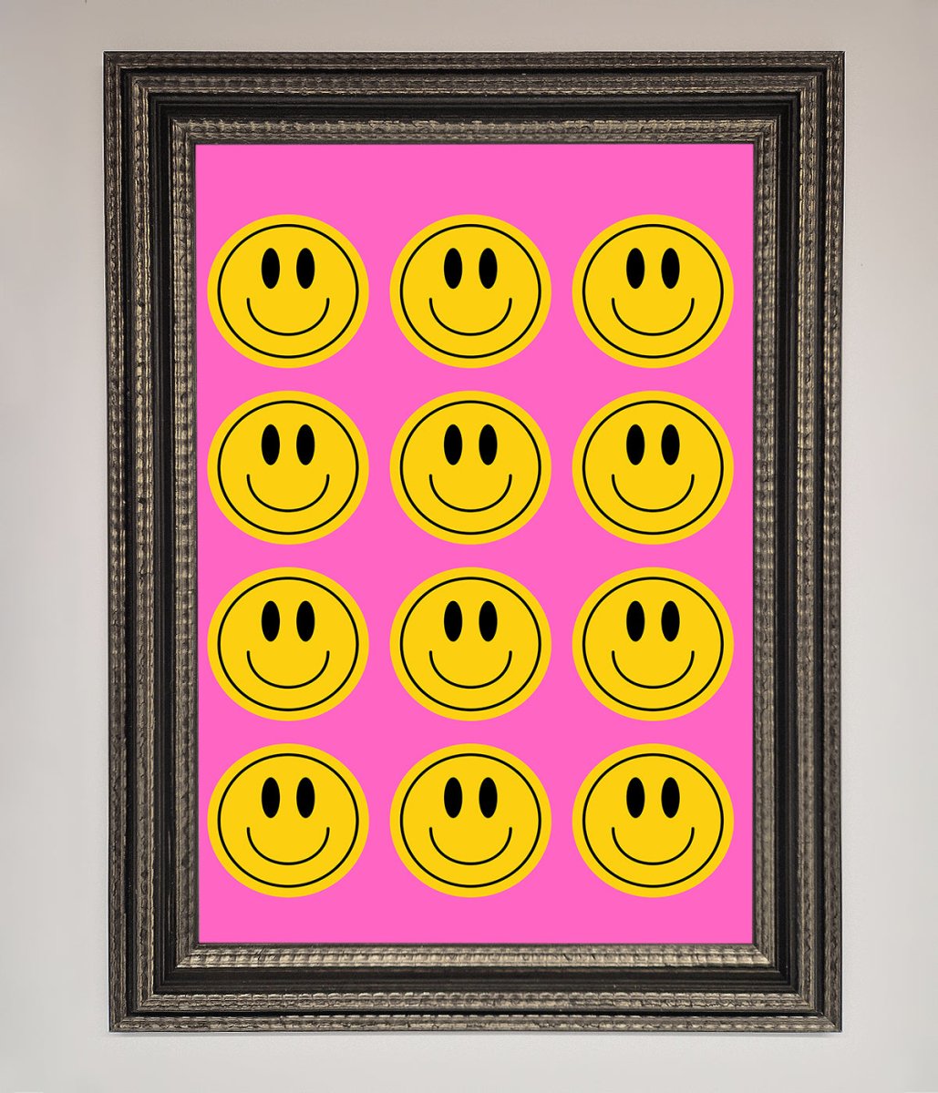 Acid Smile Faces Framed Poster - Zestio
