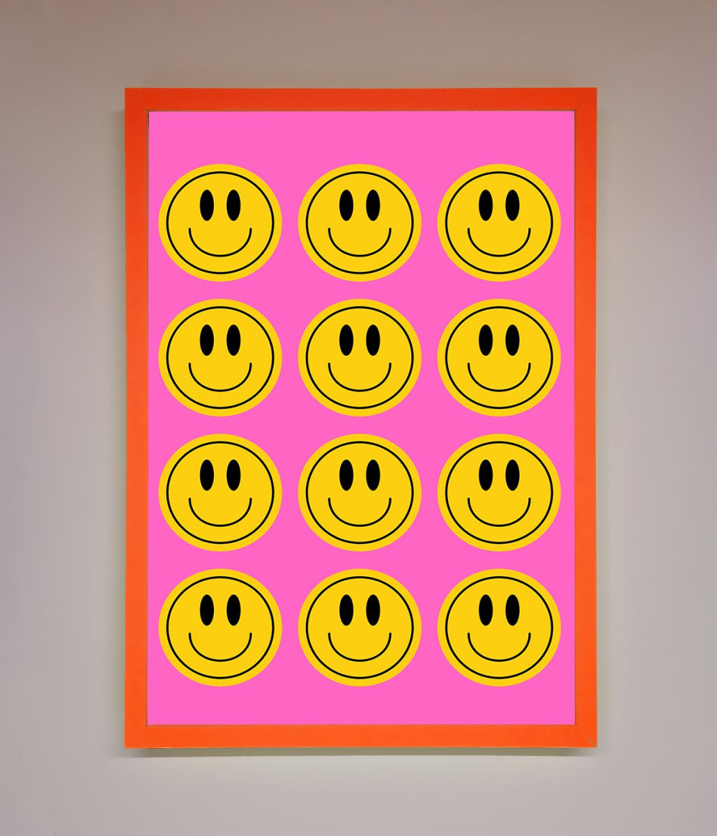 Acid Smile Faces Framed Poster - Zestio