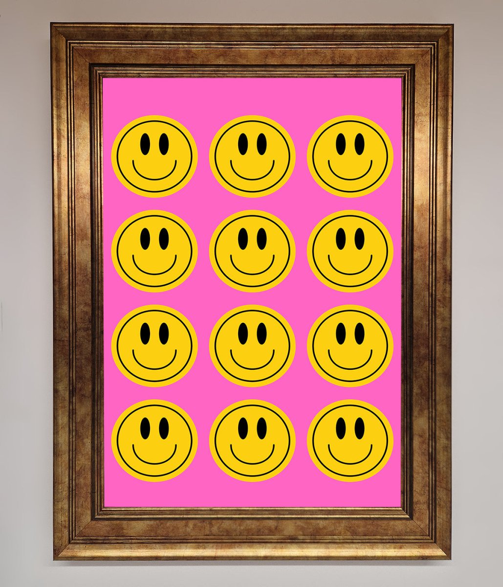 Acid Smile Faces Framed Poster - Zestio