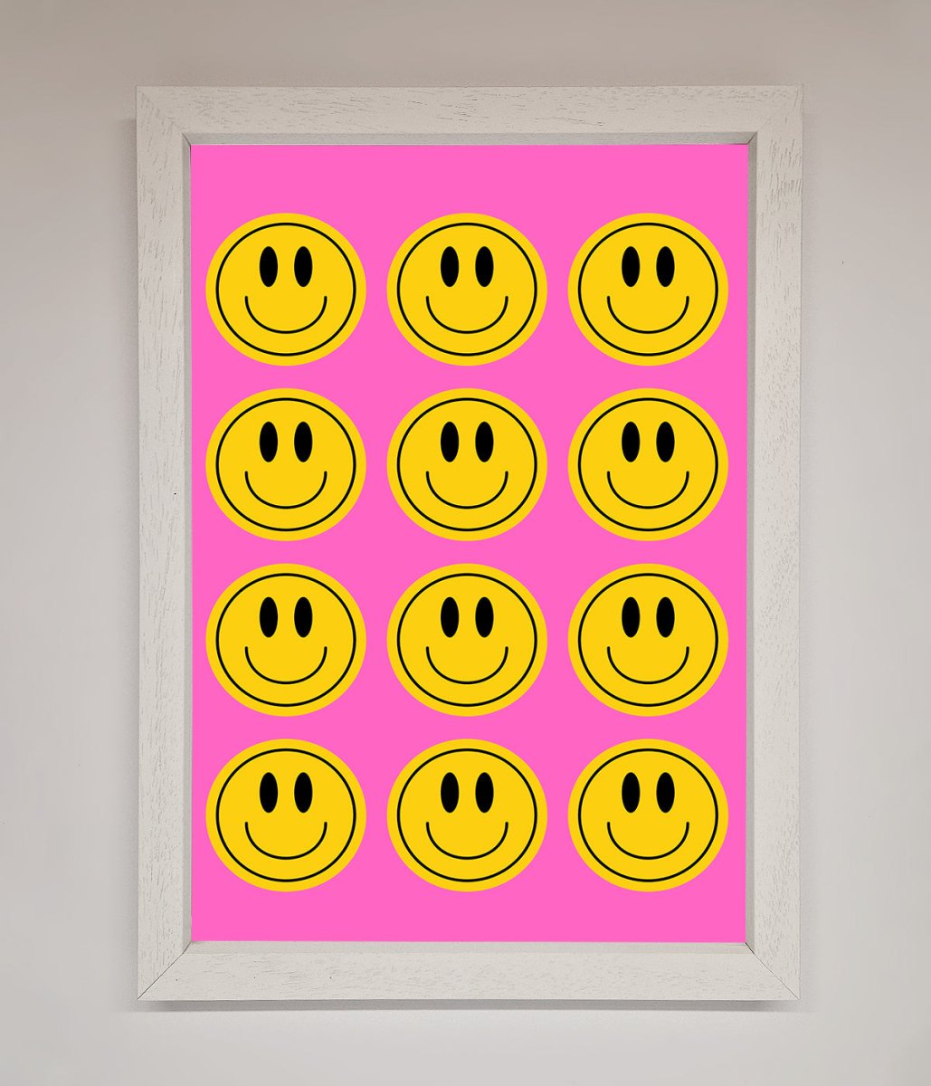 Acid Smile Faces Framed Poster - Zestio