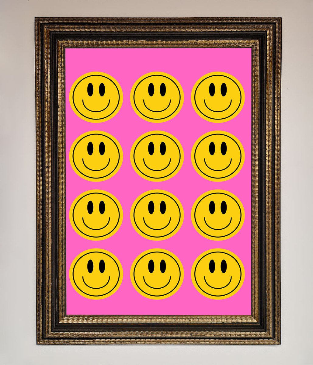 Acid Smile Faces Framed Poster - Zestio
