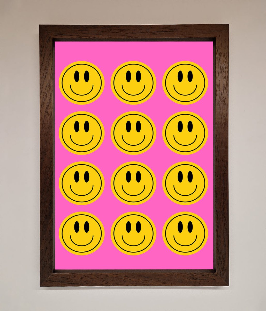 Acid Smile Faces Framed Poster - Zestio