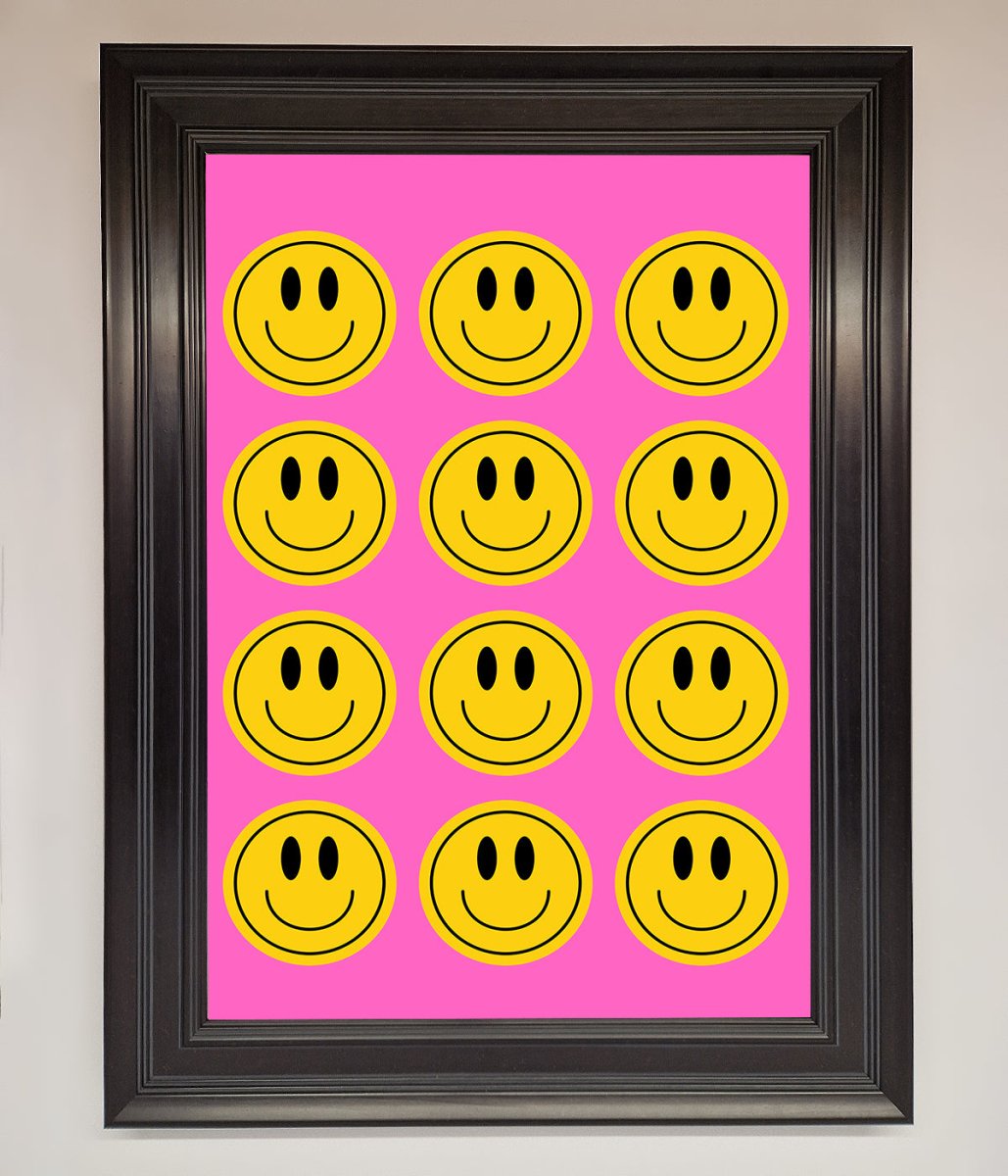 Acid Smile Faces Framed Poster - Zestio