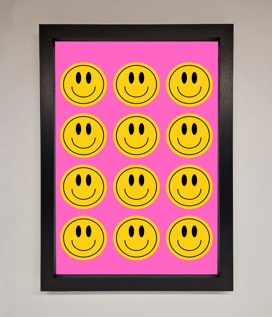 Acid Smile Faces Framed Poster - Zestio
