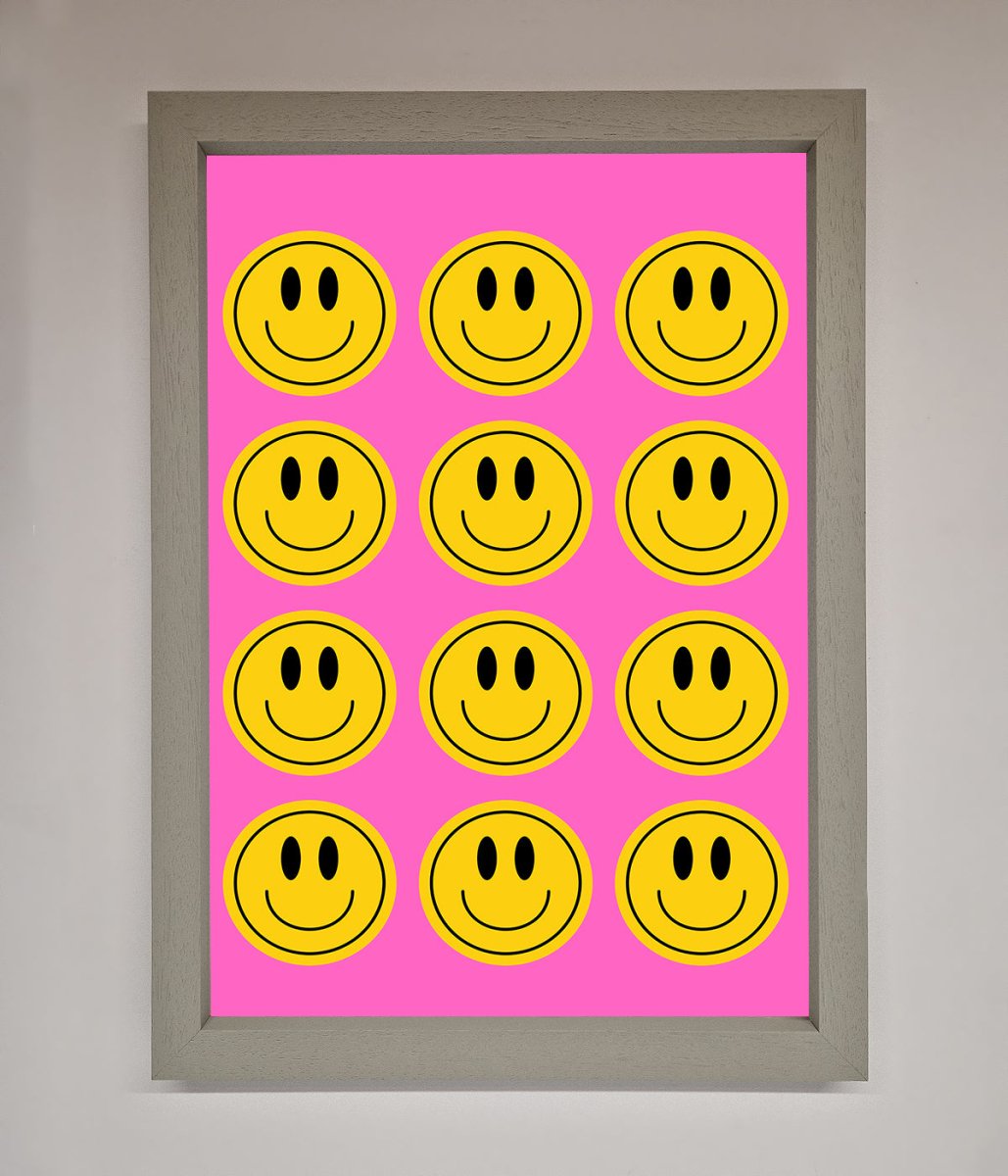 Acid Smile Faces Framed Poster - Zestio