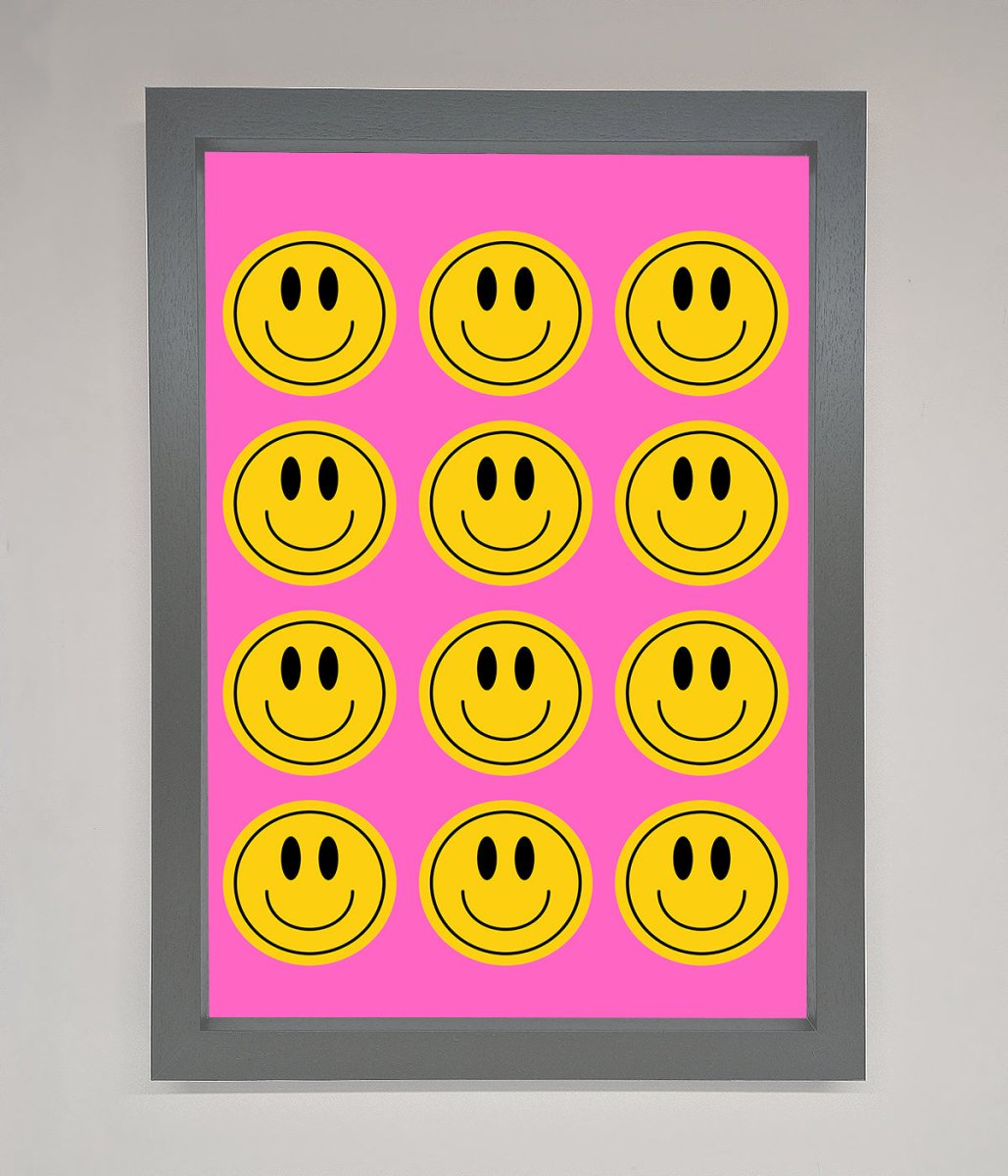 Acid Smile Faces Framed Poster - Zestio