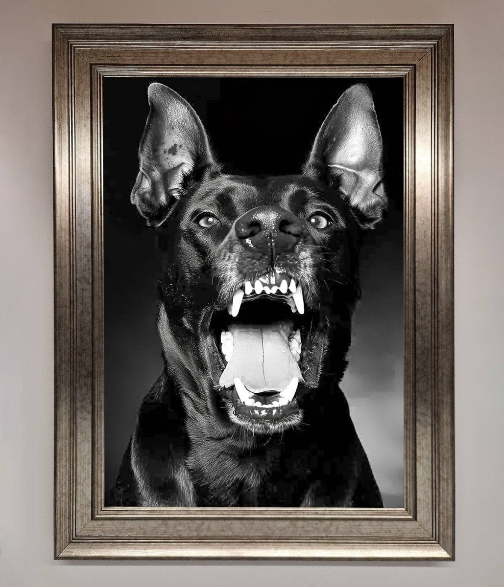 Angry Doberman Dog Framed Wall Art - Zestio