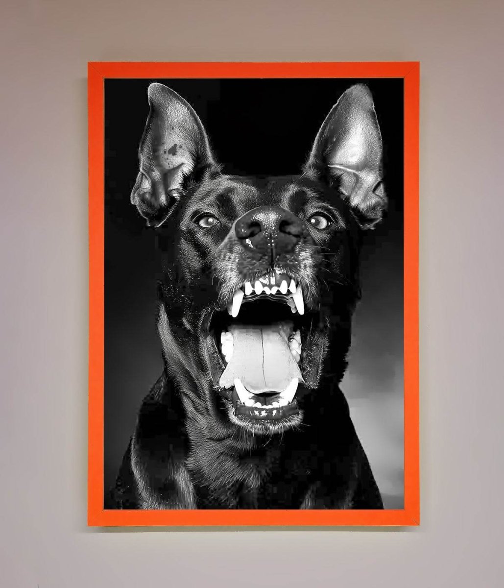 Angry Doberman Dog Framed Wall Art - Zestio