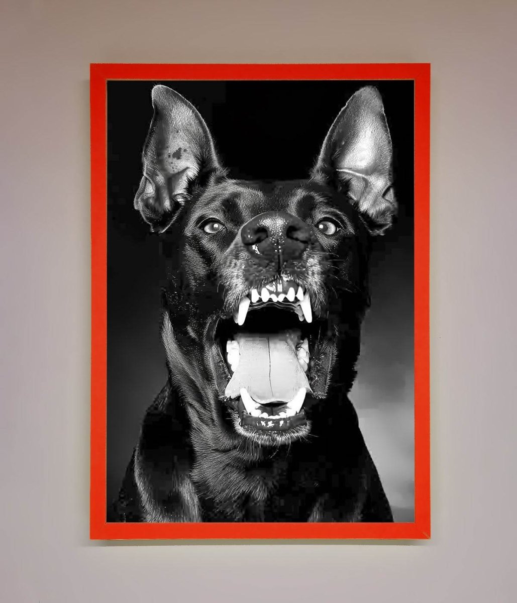 Angry Doberman Dog Framed Wall Art - Zestio