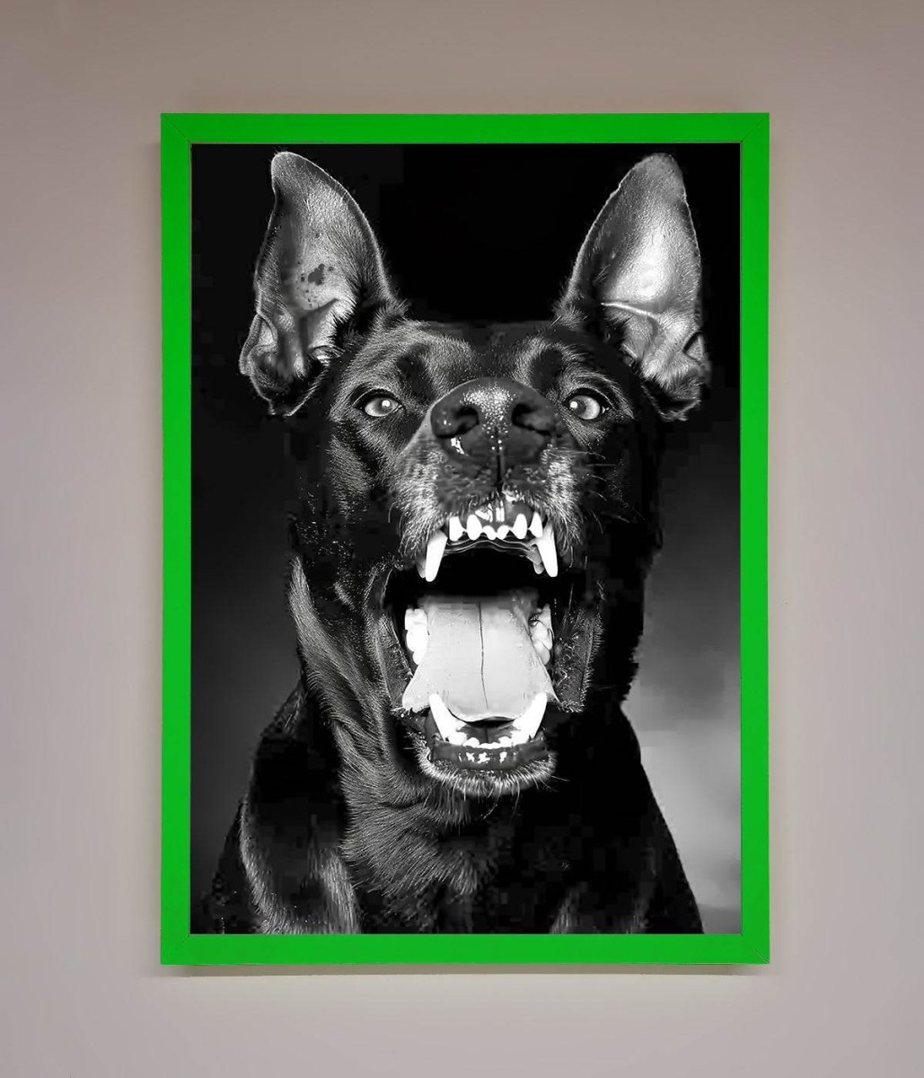 Angry Doberman Dog Framed Wall Art - Zestio