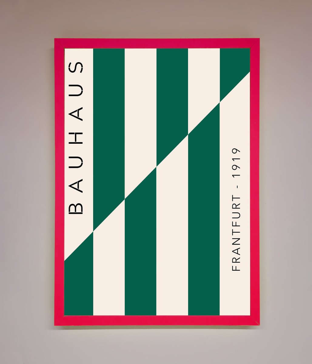 Bauhaus Green And White Framed Print - Zestio