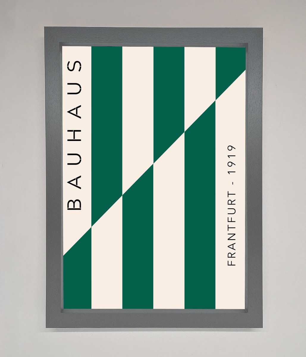 Bauhaus Green And White Framed Print - Zestio