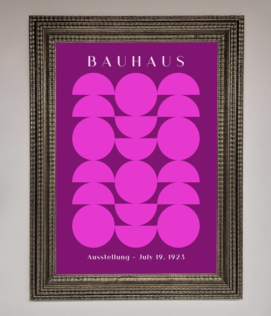 Bauhaus Pink And Purple Abstract Framed Print - Zestio