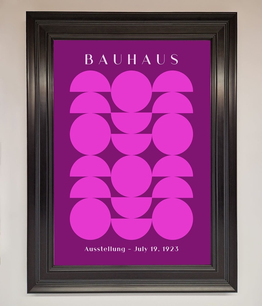 Bauhaus Pink And Purple Abstract Framed Print - Zestio
