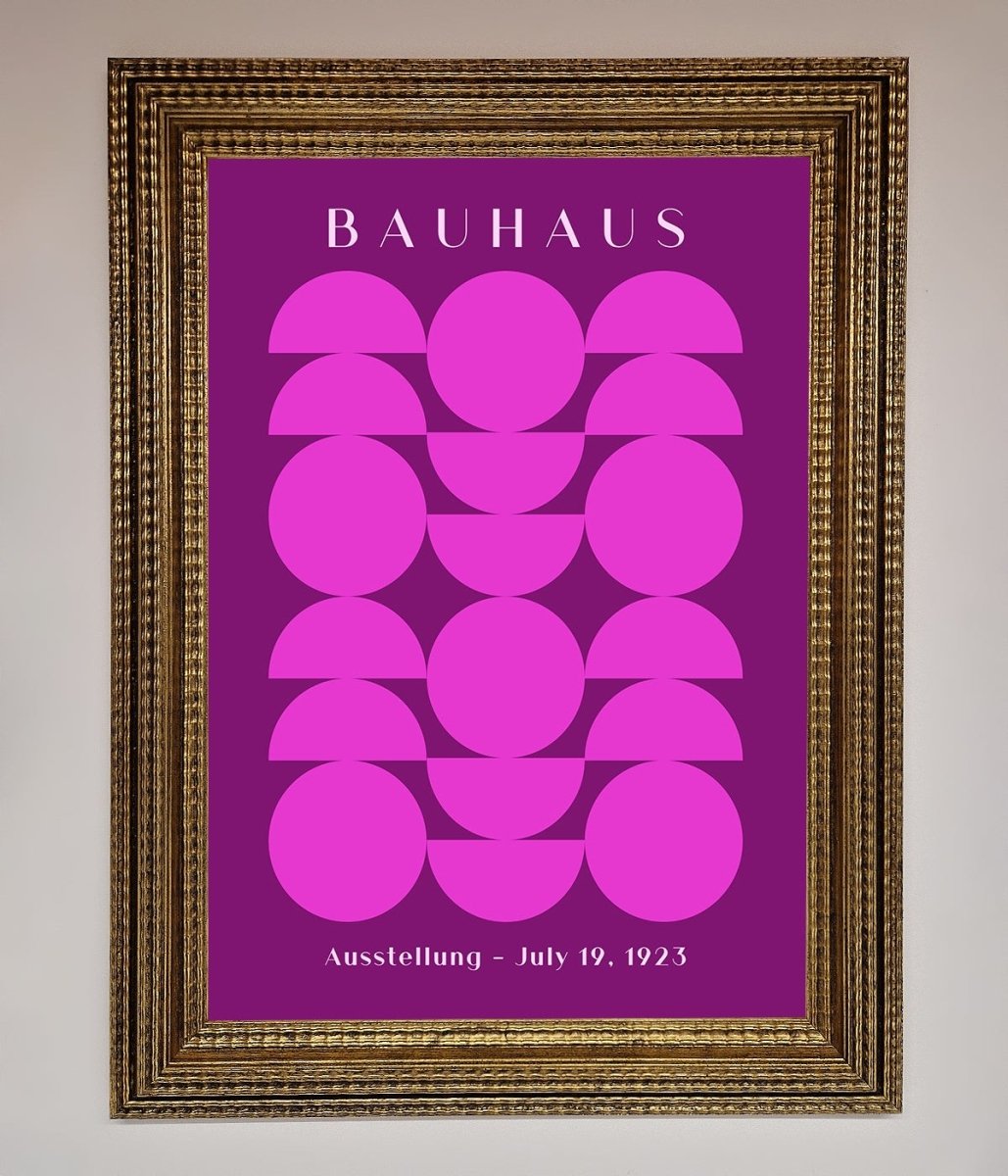 Bauhaus Pink And Purple Abstract Framed Print - Zestio