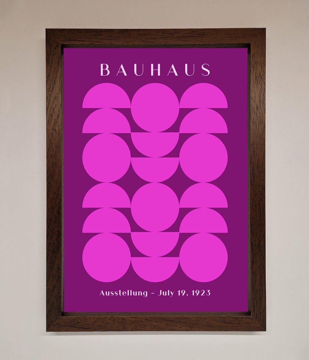 Bauhaus Pink And Purple Abstract Framed Print - Zestio