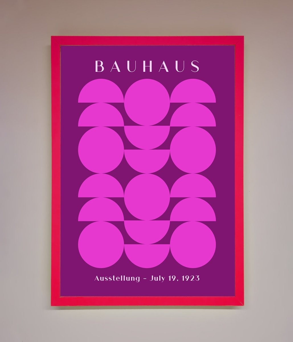 Bauhaus Pink And Purple Abstract Framed Print - Zestio