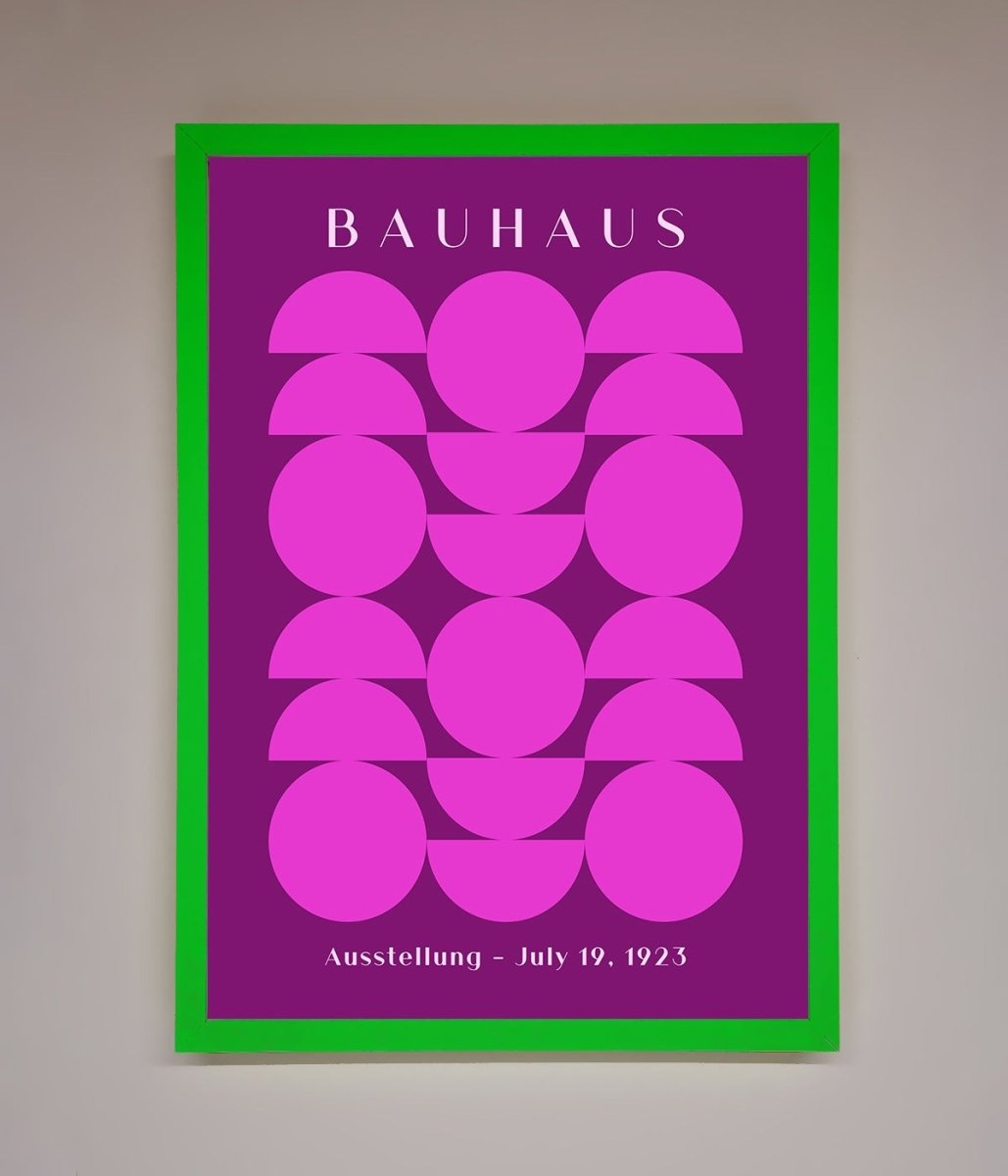 Bauhaus Pink And Purple Abstract Framed Print - Zestio