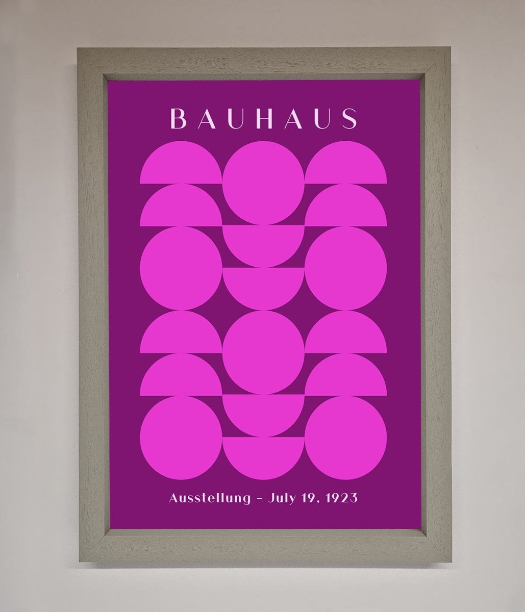 Bauhaus Pink And Purple Abstract Framed Print - Zestio