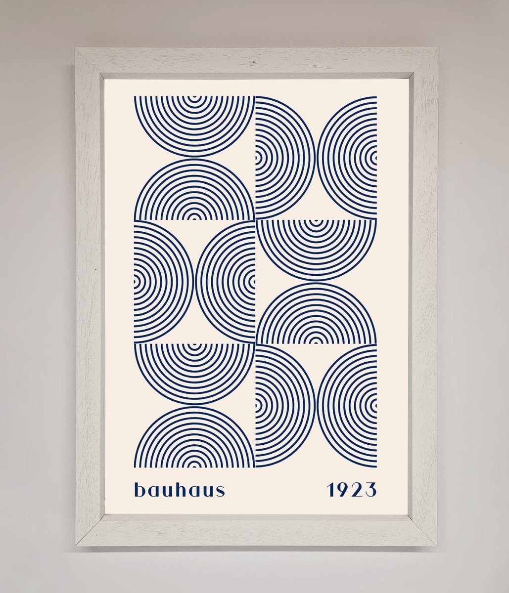 Bauhaus Print 1923 Navy Abstract Framed Poster - Zestio