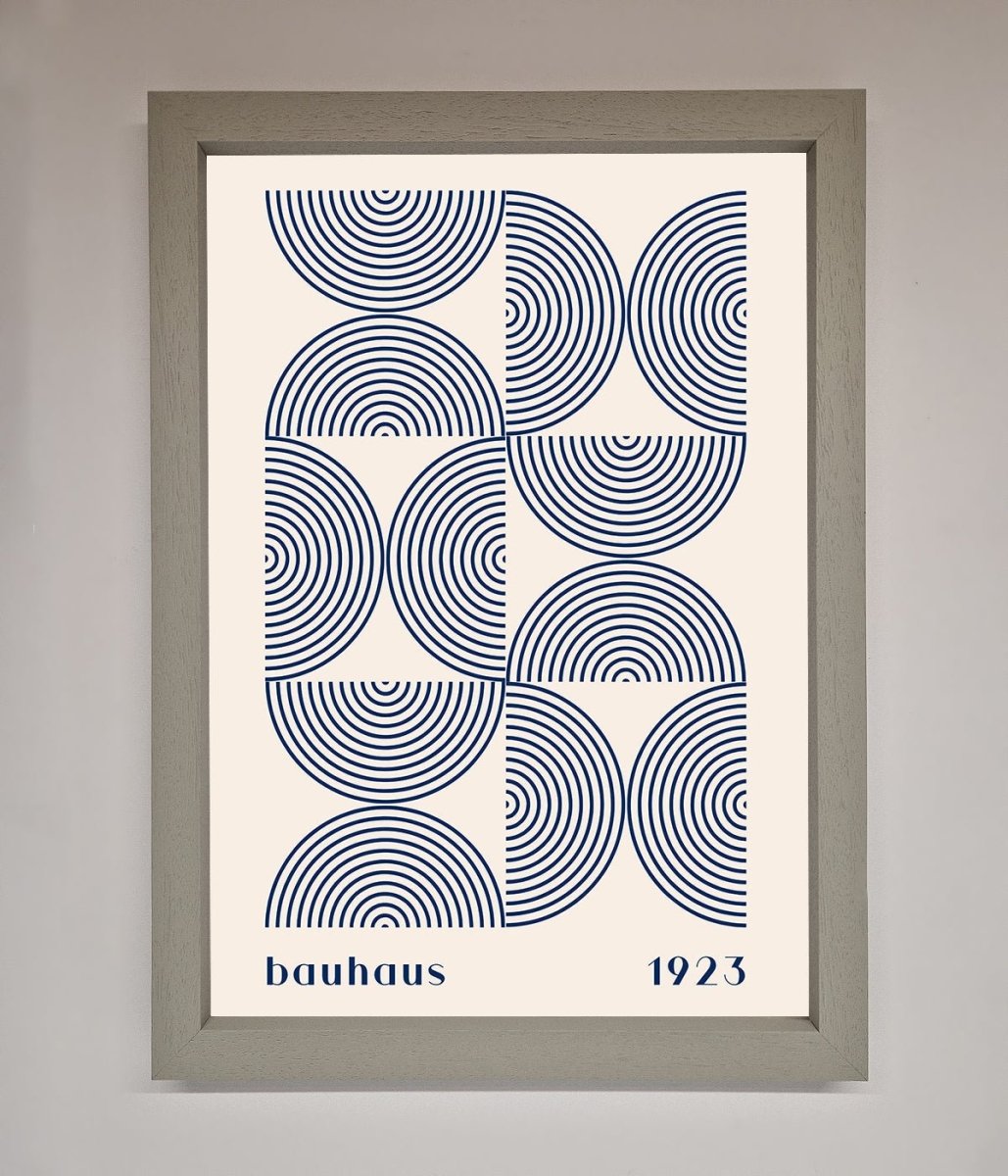 Bauhaus Print 1923 Navy Abstract Framed Poster - Zestio