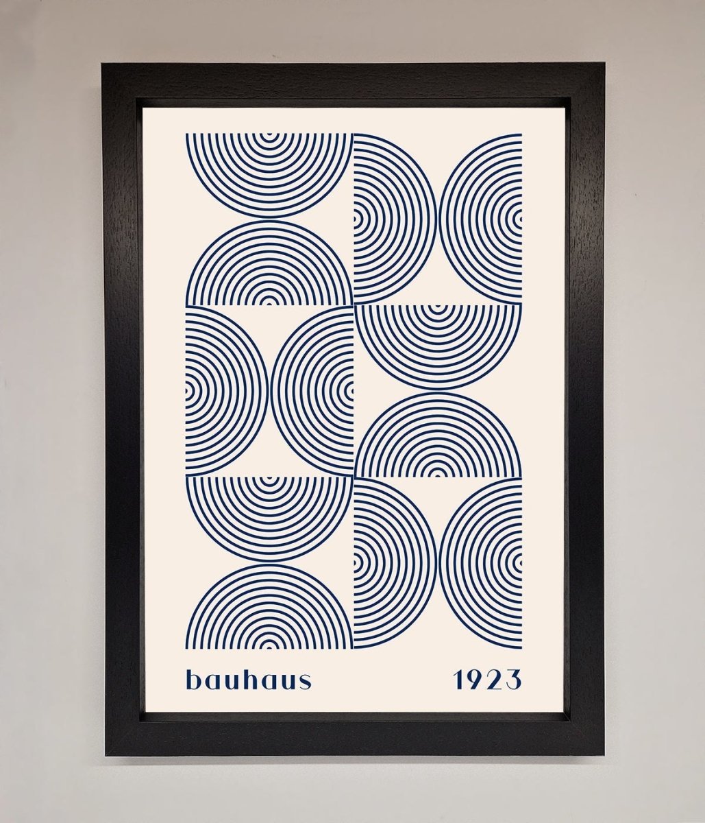Bauhaus Print 1923 Navy Abstract Framed Poster - Zestio