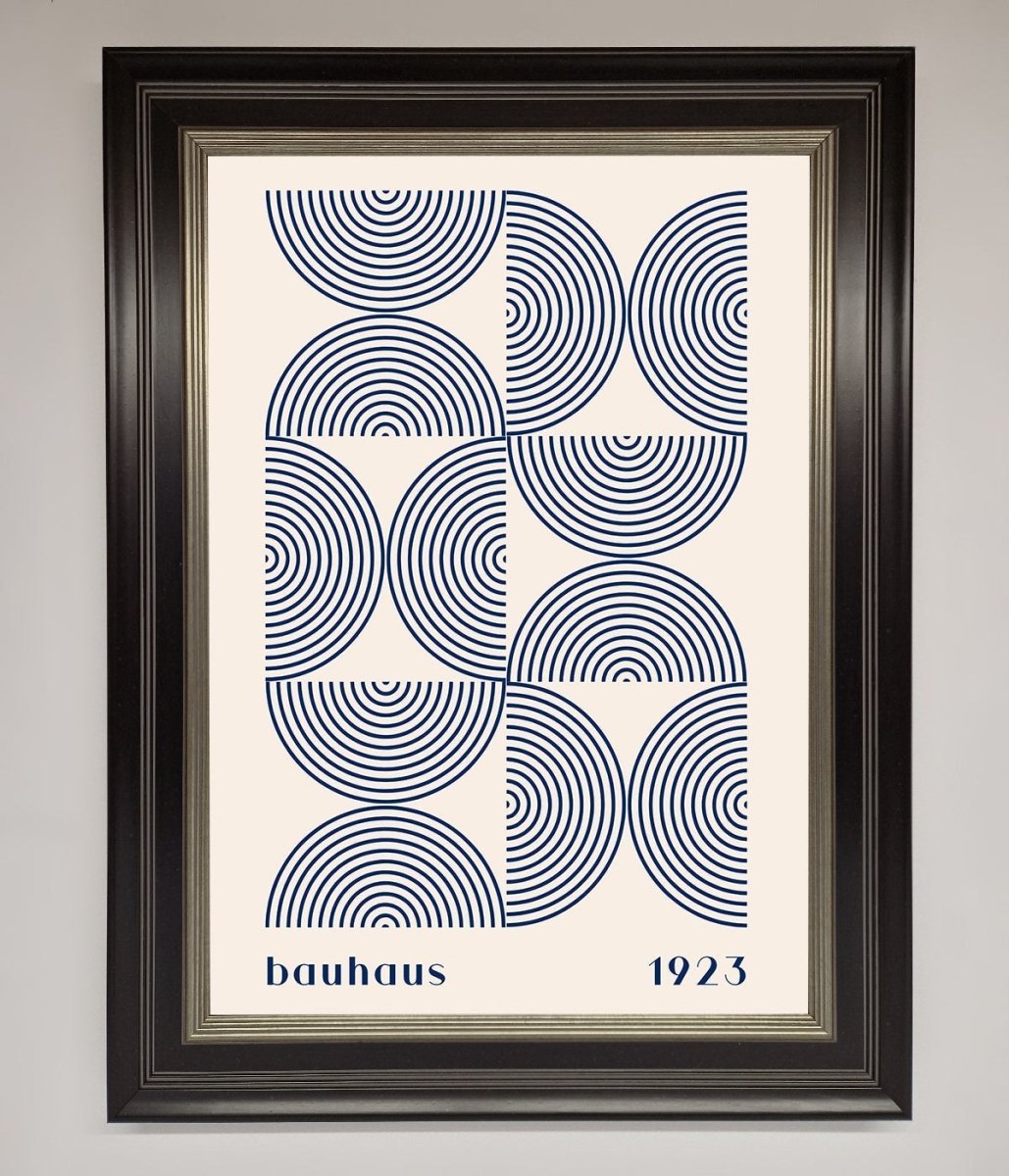 Bauhaus Print 1923 Navy Abstract Framed Poster - Zestio