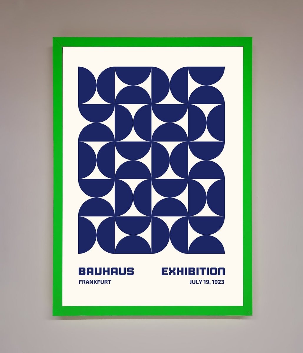 Bauhaus Print July 1923 Navy Blue Abstract Framed Wall Art - Zestio