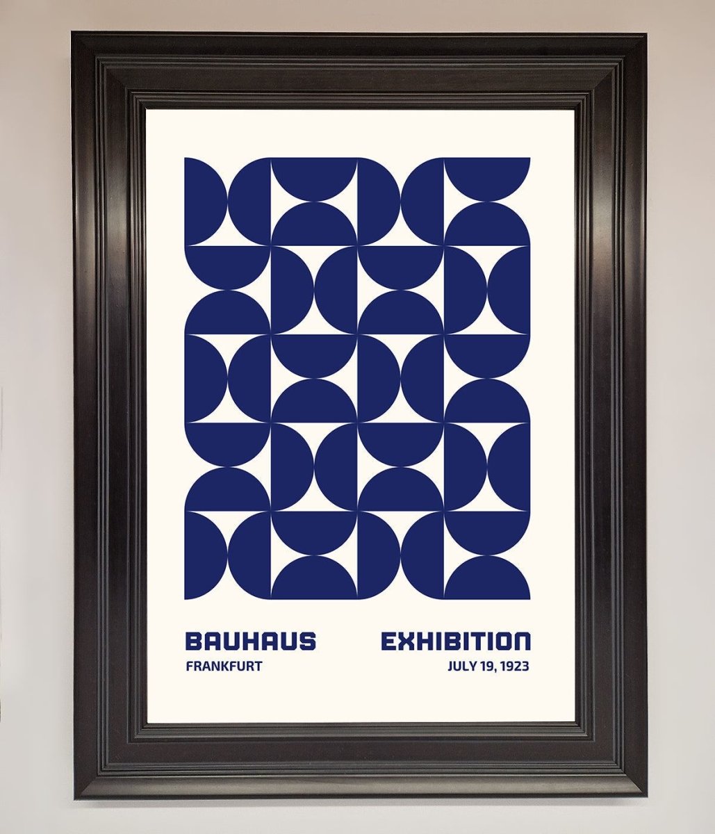 Bauhaus Print July 1923 Navy Blue Abstract Framed Wall Art - Zestio