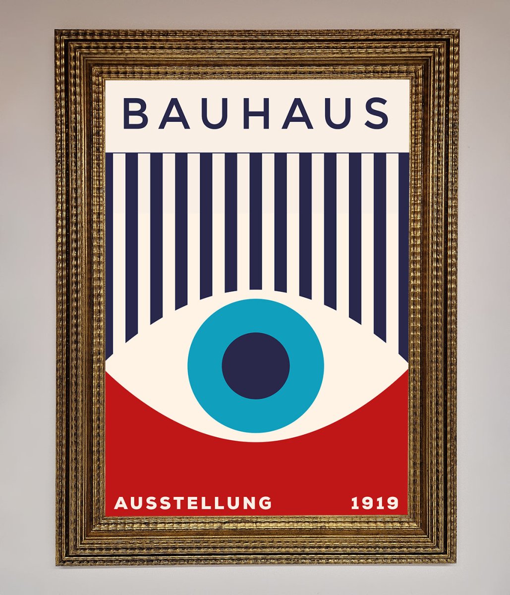 Bauhaus Red And Blue Eye Framed Wall Art - Zestio
