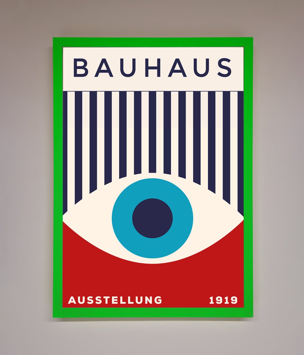 Bauhaus Red And Blue Eye Framed Wall Art - Zestio