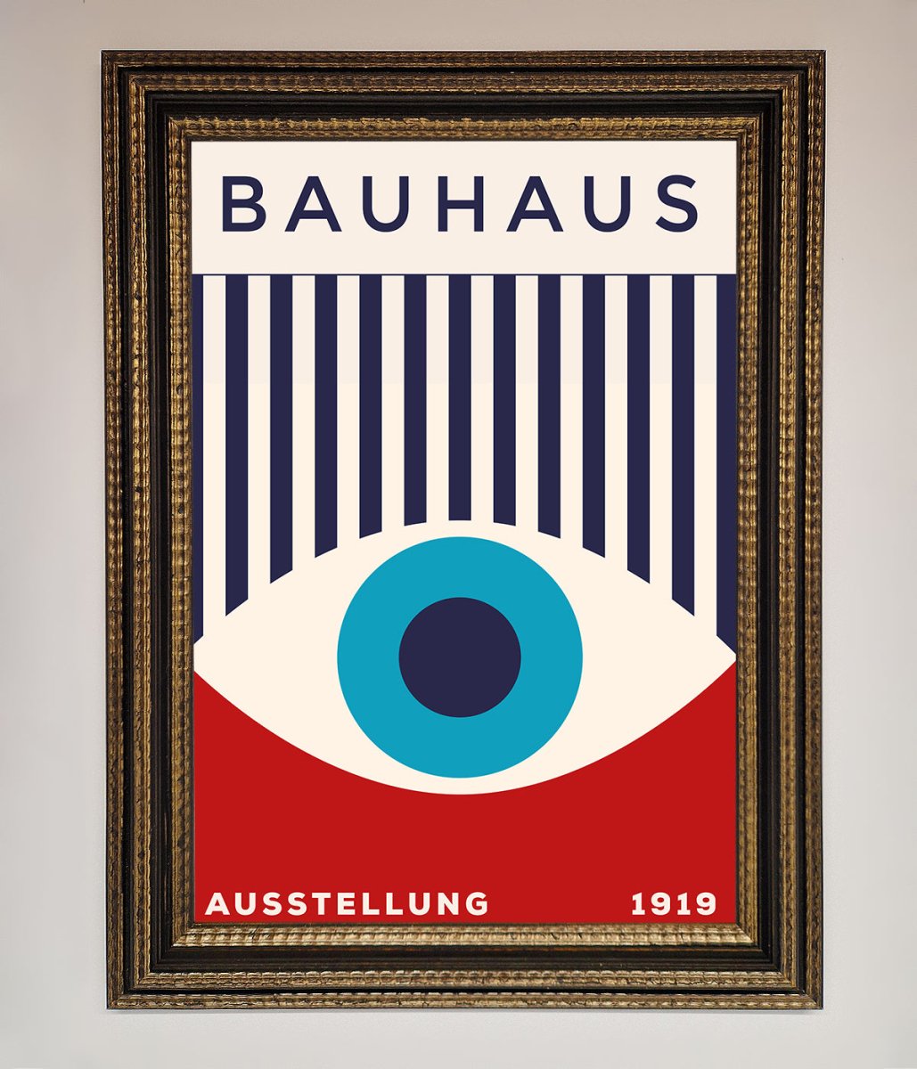 Bauhaus Red And Blue Eye Framed Wall Art - Zestio