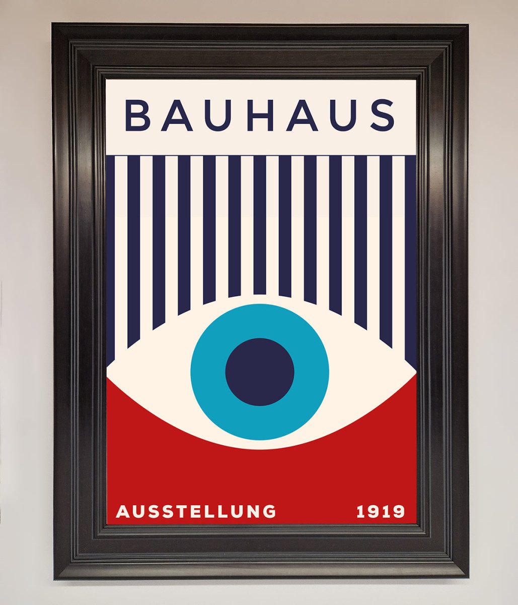 Bauhaus Red And Blue Eye Framed Wall Art - Zestio