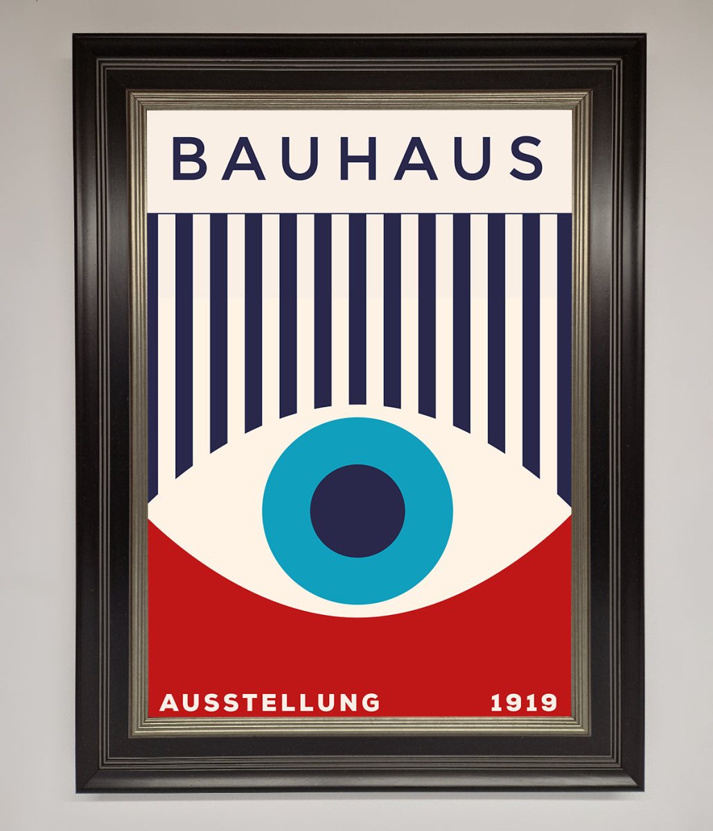 Bauhaus Red And Blue Eye Framed Wall Art - Zestio