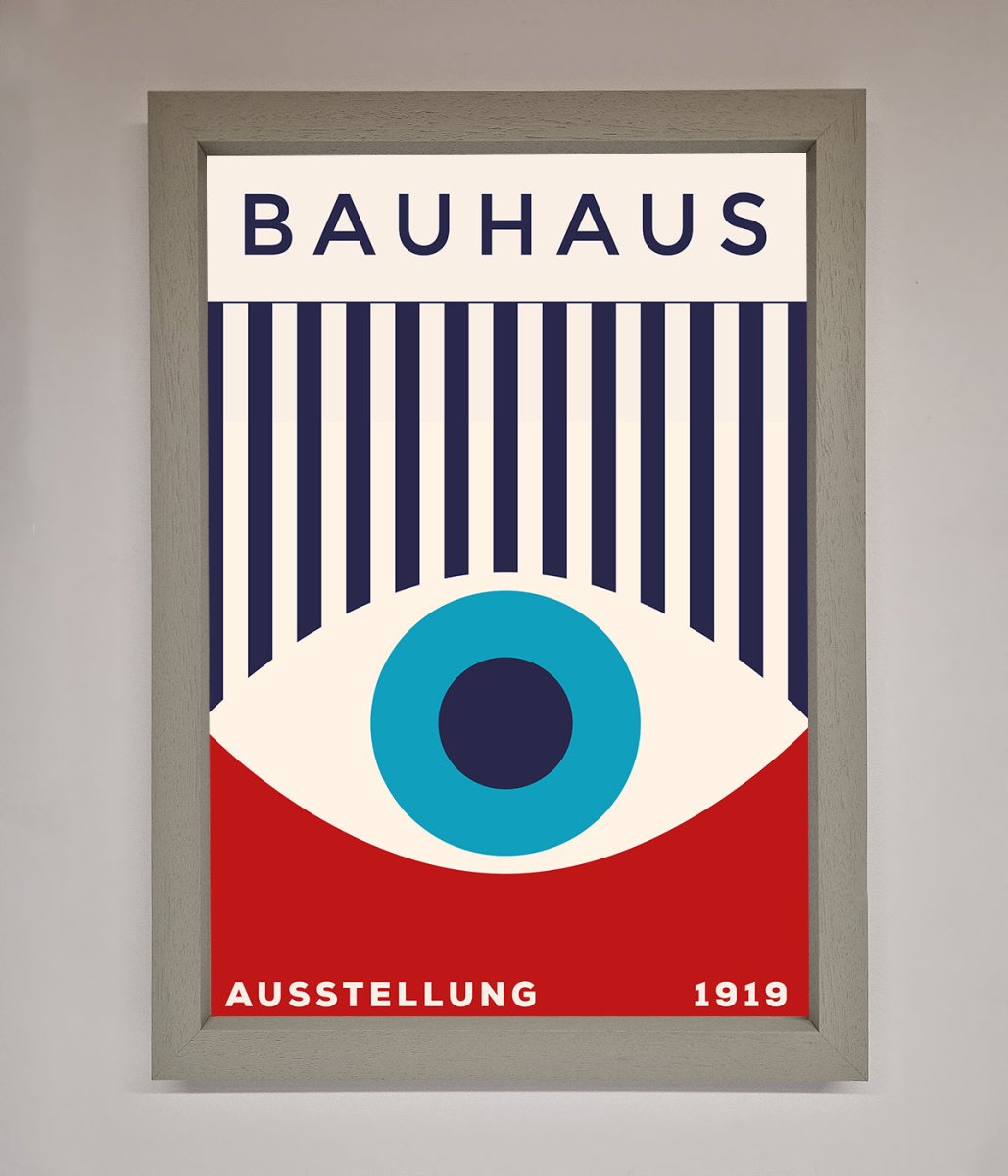 Bauhaus Red And Blue Eye Framed Wall Art - Zestio