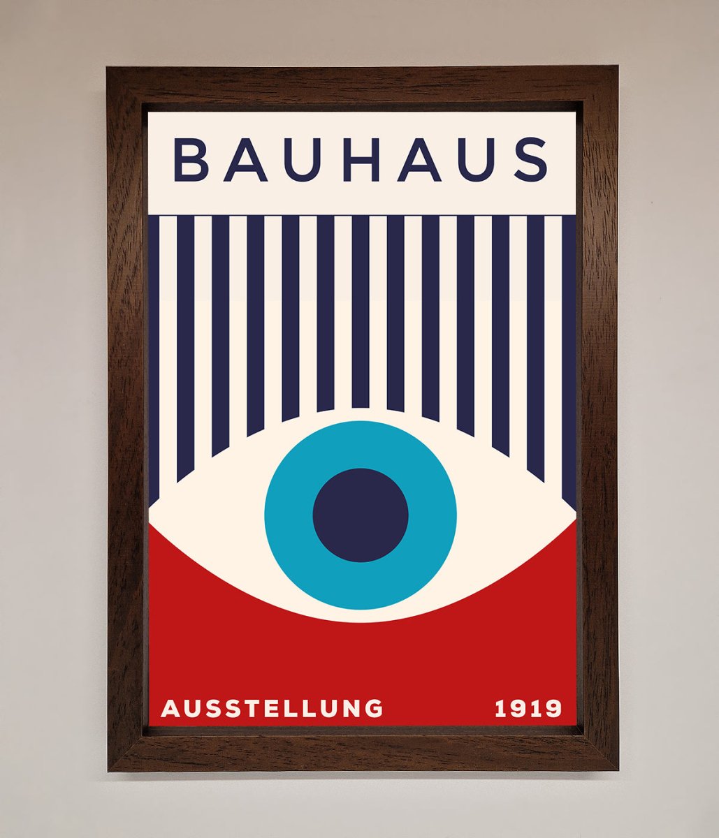 Bauhaus Red And Blue Eye Framed Wall Art - Zestio