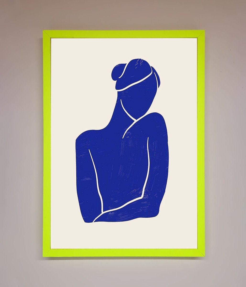 Blue Woman Matisse Style Framed Poster - Zestio