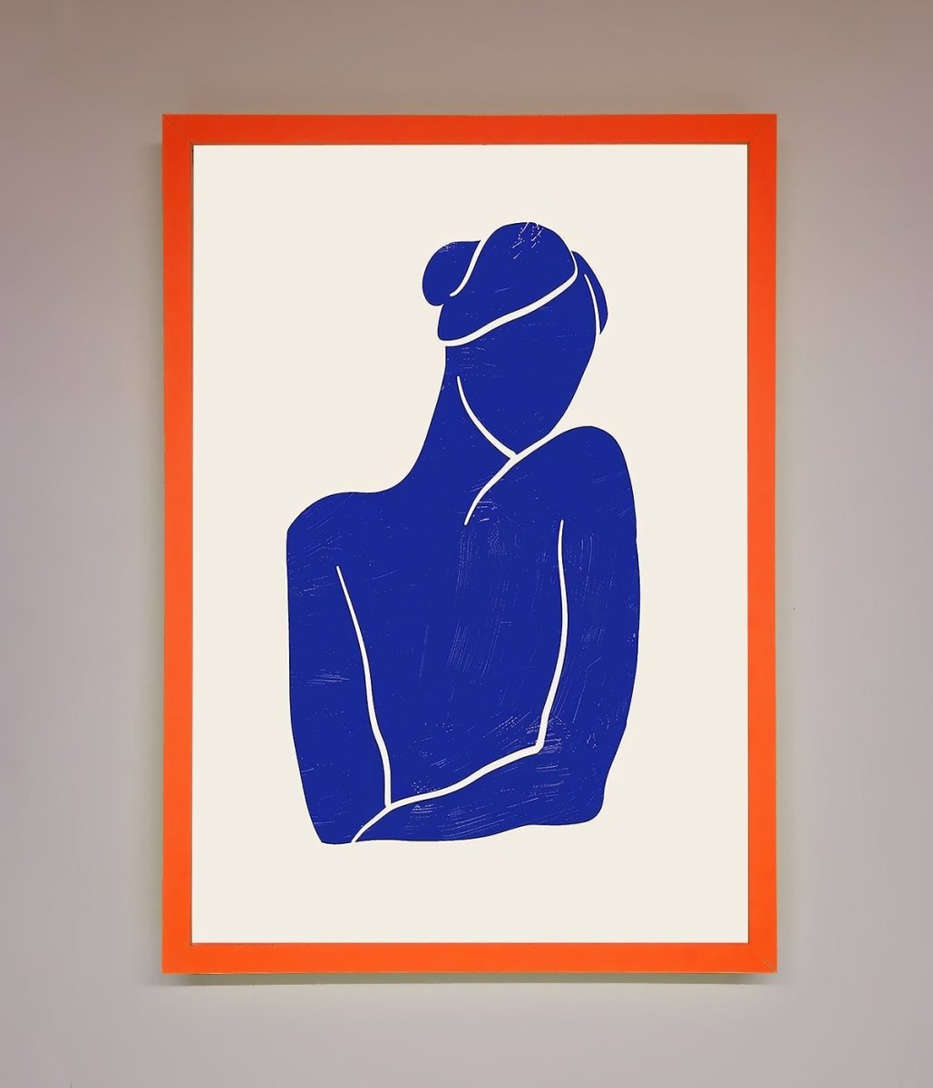 Blue Woman Matisse Style Framed Poster - Zestio