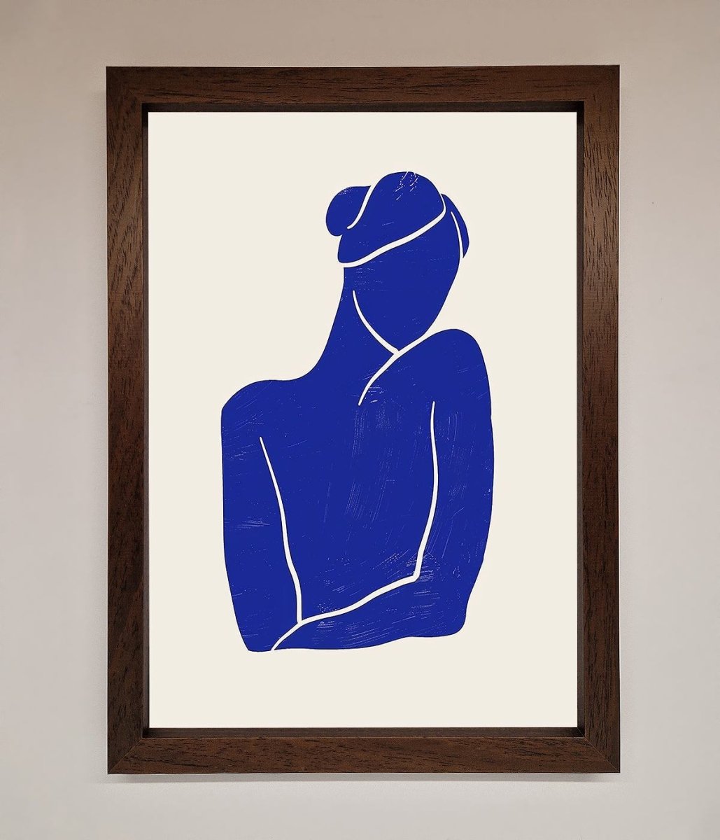 Blue Woman Matisse Style Framed Poster - Zestio