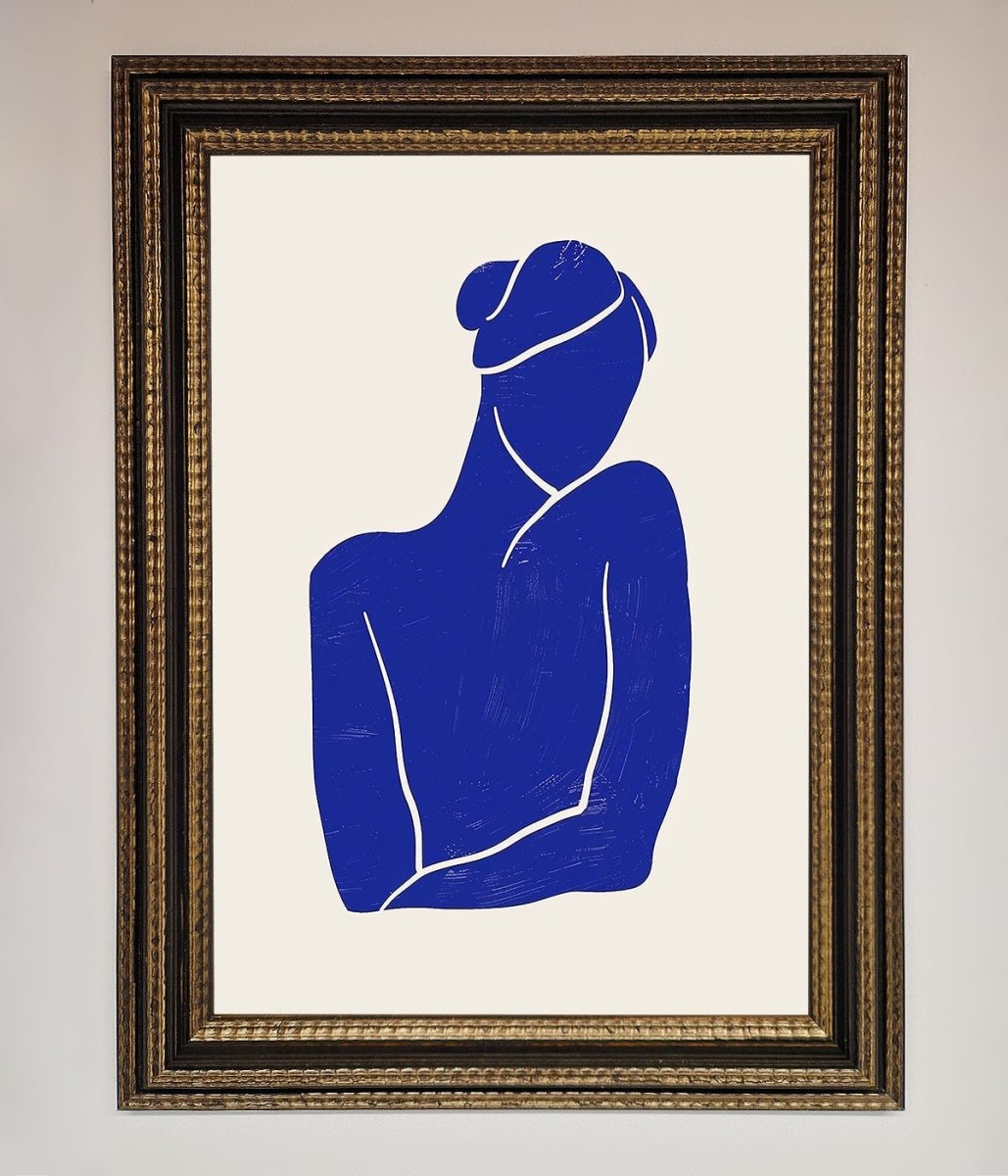 Blue Woman Matisse Style Framed Poster - Zestio