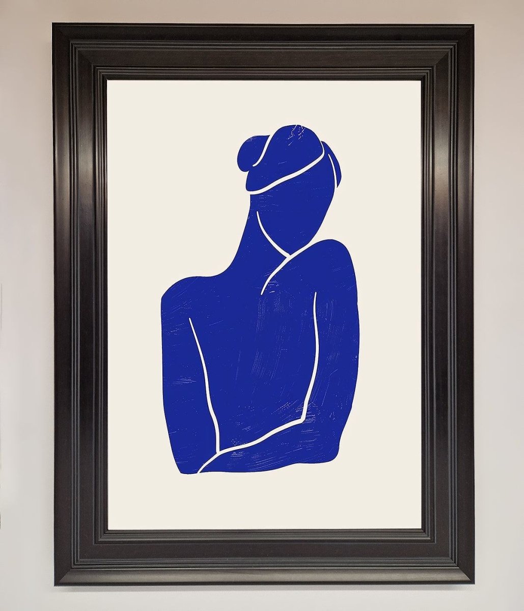 Blue Woman Matisse Style Framed Poster - Zestio