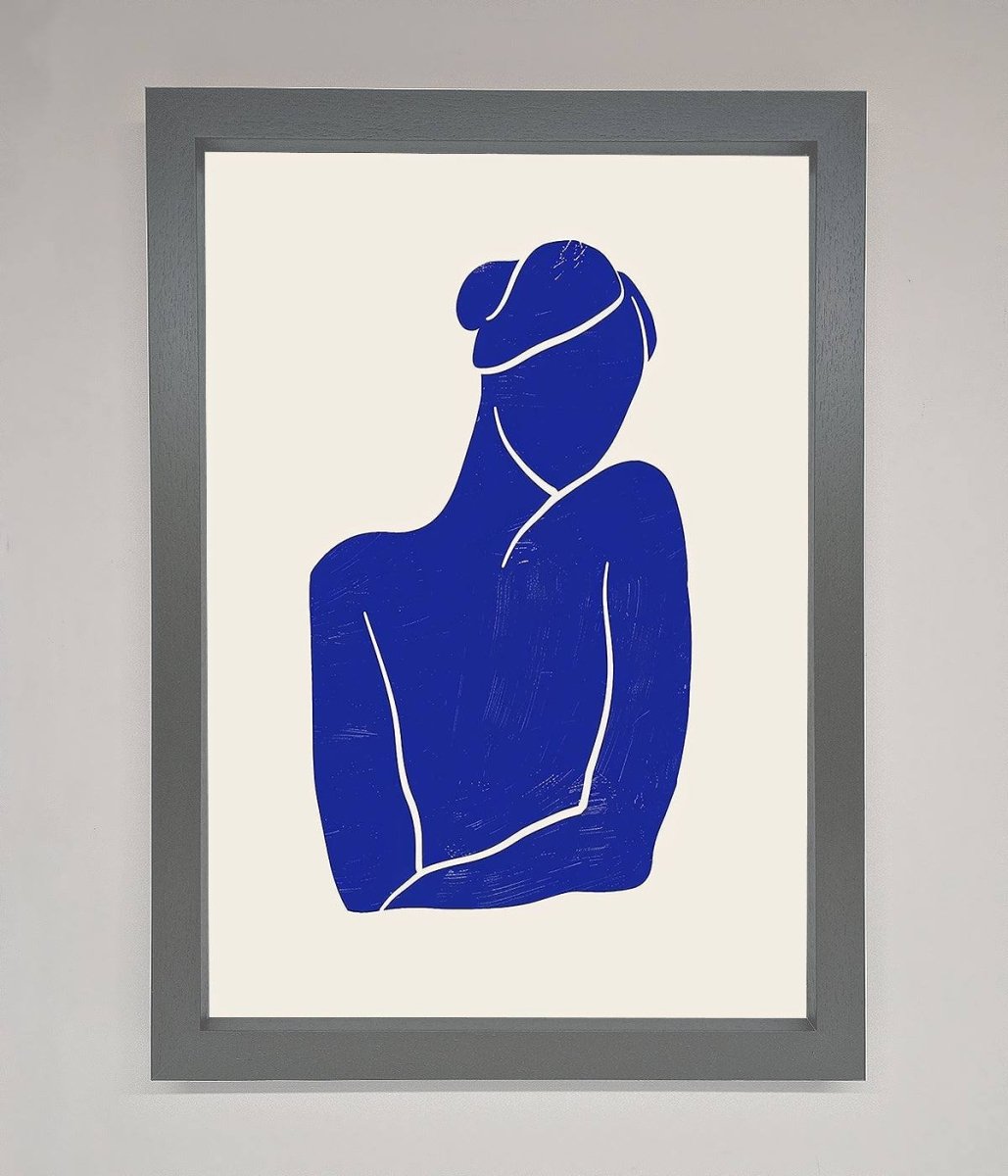 Blue Woman Matisse Style Framed Poster - Zestio