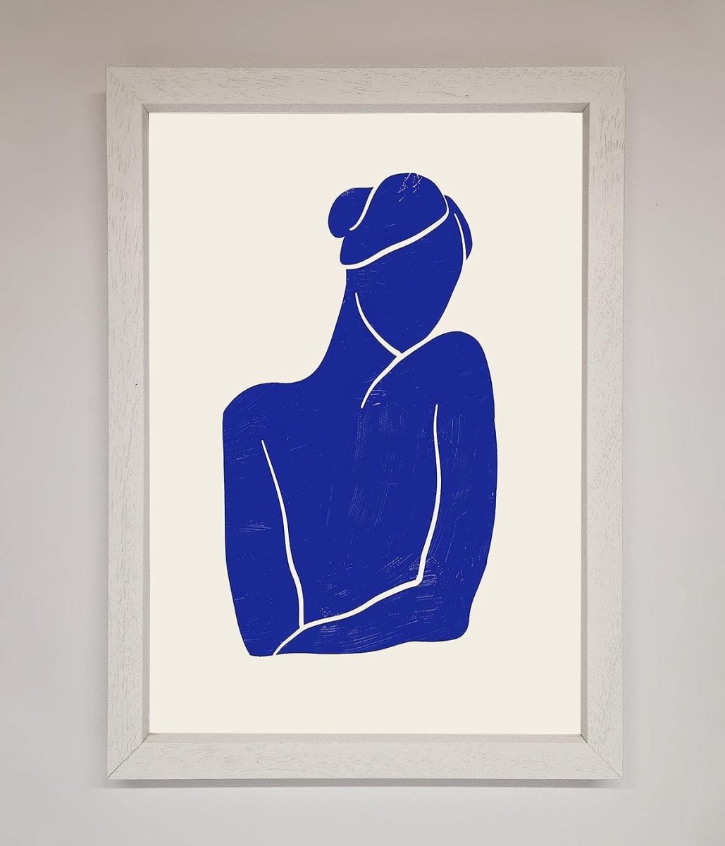 Blue Woman Matisse Style Framed Poster - Zestio