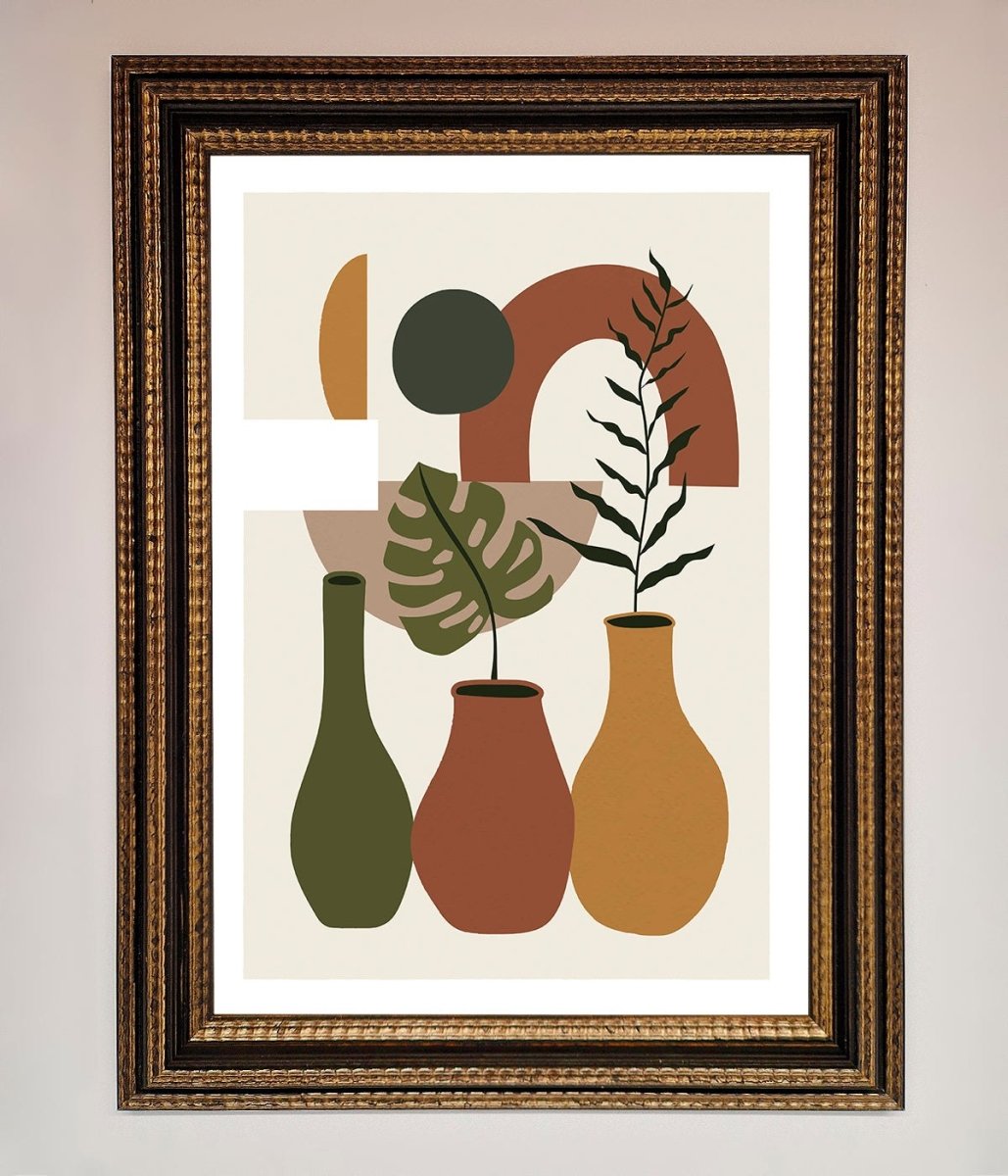 Bohemian Modern Vases And Plant Framed Poster - Zestio